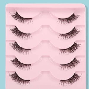 New! 5pairs/Set Cat Eye Black Line Russian Volume Natural Cross Fake Eye…